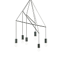 Pendelarmatuur POP 6-vlams, instelbaar E27 IP20, wit