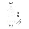 Pendelarmatuur POP 6-vlams, instelbaar E27 IP20