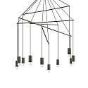 Pendelarmatuur POP 10-vlams, instelbaar E27 IP20, zwart