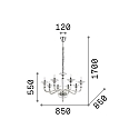 Chandelier DANIELI, 8 flames, � 85cm, E14