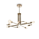 Pendelarmatuur TRIUMPH 8-vlams E27 IP20, antiek messing