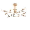 Plafondarmatuur TRIUMPH 8-vlams E27 IP20, antiek messing