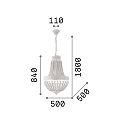Ideal Lux Kroonluchter MONET 6-vlams E14 IP20, wit