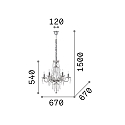 Ideal Lux Kroonluchter AMADEUS 6-vlams E14 IP20, chroom, transparant