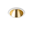 Recessed LED luminaire GAME ROUND, IP20, 11W 3000K 850lm 36�, white / gold reflector