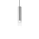 Pendant luminaire LOOK, IP20, � 6cm, incl. GU10 MR16 28W 3000K, nuanced chrome, with glass