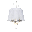 Pendelarmatuur PEGASO 3-vlams E14 IP20, messing geborsteld, organza