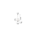 Ideal Lux Pendelarmatuur PEGASO 3-vlams E14 IP20, messing geborsteld, organza