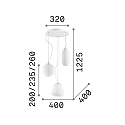 Ideal Lux Pendelarmatuur ORIGAMI 3-vlams E27 IP20, wit
