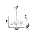 Ideal Lux Kroonluchter BRIGITTA 12-vlams E14 IP20, barnsteen