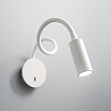 Ideal Lux LED wall luminaire FOCUS-2, with Flex-Arm and switch, 3W 3000K 130lm, white