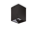 Plafondarmatuur NITRO SQUARE groot, hoekig, met lensoptiek IP20, zwart mat 