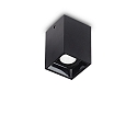 Plafondarmatuur NITRO SQUARE klein, hoekig, met lensoptiek IP20, zwart mat 