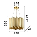 Ideal Lux Pendelarmatuur PAN 5-vlams, instelbaar E27 IP20, goud