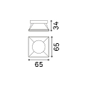 Ideal Lux Reflector for LED recessed spot DYNAMIC, SQUARE, symmetric, fixed, black