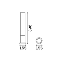 Ideal Lux Staande armatuur voor buiten EDO OUTDOOR ROUND GX53 IP44, Koffie bruin