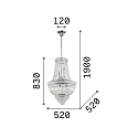 Ideal Lux Pendelarmatuur DUBAI 10-vlams E14 IP20, chroom