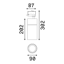 Ideal Lux LED 3-phase track spot QUICK, CRi >90, 28W 4000K 3600lm 30�, not dimmable, white