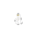 Ideal Lux LED pendant luminaire UMILE, 3 flames, 50W 3000K 3160lm, satined gold / white etched glass