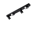 Wand- en plafondarmatuur RUDY 4-vlams, draaibaar, roteerbaar GU10 IP20, zwart, gepoedercoat