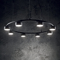 Ideal Lux Pendelarmatuur MINOR ROUND 8-vlams GX53 IP20, zwart, gepoedercoat