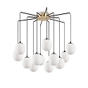 Pendant luminaire RHAPSODY, 12 flames, � 65cm, incl. G9 3.2W 3000K, brass