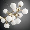 Ideal Lux Pendant luminaire NODI, 15 flames, � 105cm, E14, connector rotatable, brushed brass / white