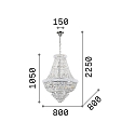 Ideal Lux Pendelarmatuur DUBAI 24-vlams E14 IP20, chroom