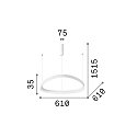 Ideal Lux pendant luminaire GEMINI 610 round, adjustable IP20, white
