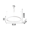 Ideal Lux pendant luminaire GEMINI 810 round, adjustable IP20, black
