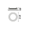Ideal Lux Recessed LED luminaire DEEP, IP20, � 21cm, aluminium white / diffus, 30W 4000K 3200lm 77�