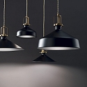 Ideal Lux Pendant luminaire ERIS-3, E27, metal / details in satined gold / fabric coated cable, black
