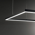 Ideal Lux Pendelarmatuur ORACLE SLIM 50 vierkant, instelbaar IP20, zwart