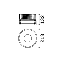 Ideal Lux ceiling recessed luminaire OFF 218 round IP20, black