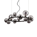 Pendelarmatuur PERLAGE rond, 14-vlams G9 IP20, zwart 