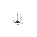 Pendelarmatuur YURTA 300 instelbaar E27 IP20