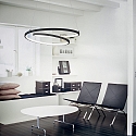 Ideal Lux Pendelarmatuur OZ D80 DALI/PUSH rond, DALI aanstuurbaar IP20, zwart mat dimbaar