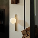 Ideal Lux wall luminaire BINOMIO 1 flame G9 IP20, brushed brass dimmable