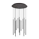 pendant luminaire FILO 12 flames IP20, black 