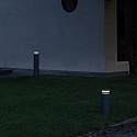 Ideal Lux bollard lamp BOEING H100 cylindrical, switchable, with diffuser IP65, black matt 
