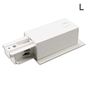 3-phase CLASSIC - side power feed, recessed mount, N-conductor right, predective connector left, white