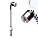 LED Vitrinen-Leuchte, IP40, height 25cm, 3W 5200K 100lm 671cd 25�, swivelling, aluminium / chrome