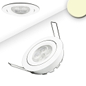 Recessed LED spot, prismatic, IP40, � 8.2cm, 8W 2700K 700lm 72�, swivelling, dimmable, white