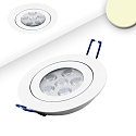 Recessed LED spot, prismatic, ultraflat, � 11.4cm, 15W 2700K 1050lm 72�, swivelling, dimmable, white