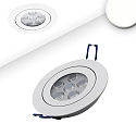 Recessed LED spot, prismatic, ultraflat, � 11.4cm, 15W 4200K 1120lm 72�, swivelling, dimmable, white