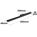 3-phase linear luminaire 60cm, suitable for offices, fixed optics