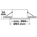 ISOLED Inbouwframe SYS-68 GU10 IP65, zwart, zilvergrijs