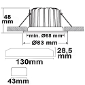 Recessed outdoor LED spot Sys-68, IP65, fixed optics, CRi >95, TRIAC dimmable, 10W 3000K 800lm 60�