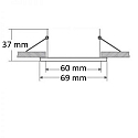 recessed mounting frame SLIM ROUND for GU10 / MR16, � 6.9cm, excl. socket, excl. lamps, aluminium, brushed aluminium