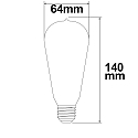 ISOLED Lichtbron Edison peervorm VINTAGE LINE ST64 dimbaar helder E27 8W 550lm 2200K 360� CRI 80-89 dimbaar